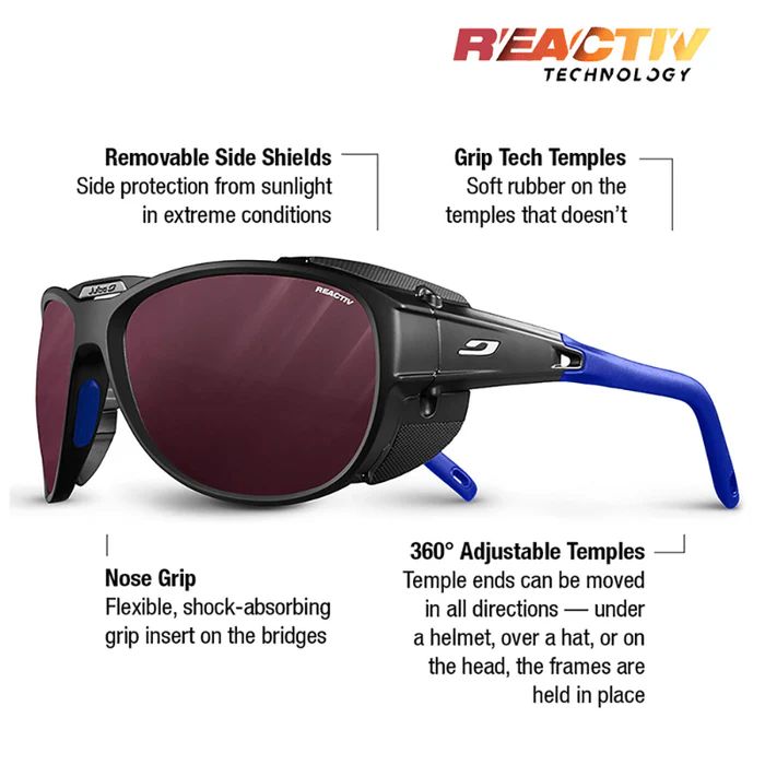 Julbo | Explorer 2.0 - Black / Blue with REACTIV 0-4 High Contrast Lens