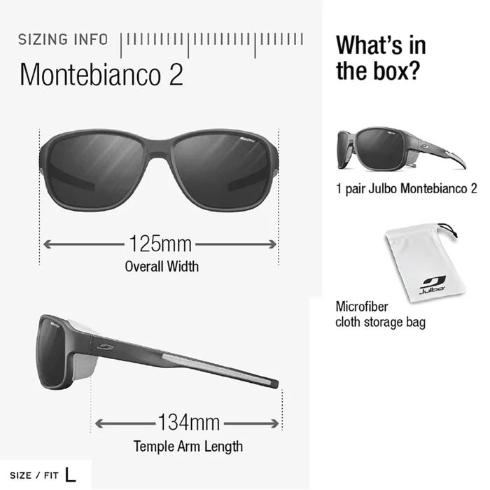 Julbo | Montebianco 2 - Black / Blue / White with Spectron 3 Polarized lens