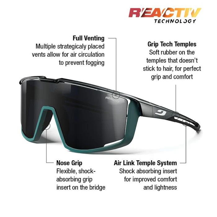 Julbo | Fury - Black / Matte Green with REACTIV 0-3 lens