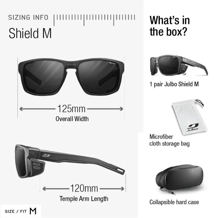 Julbo | Shield M - Translucent Black / Blue/ White with REACTIV 0-4 High Contrast lens