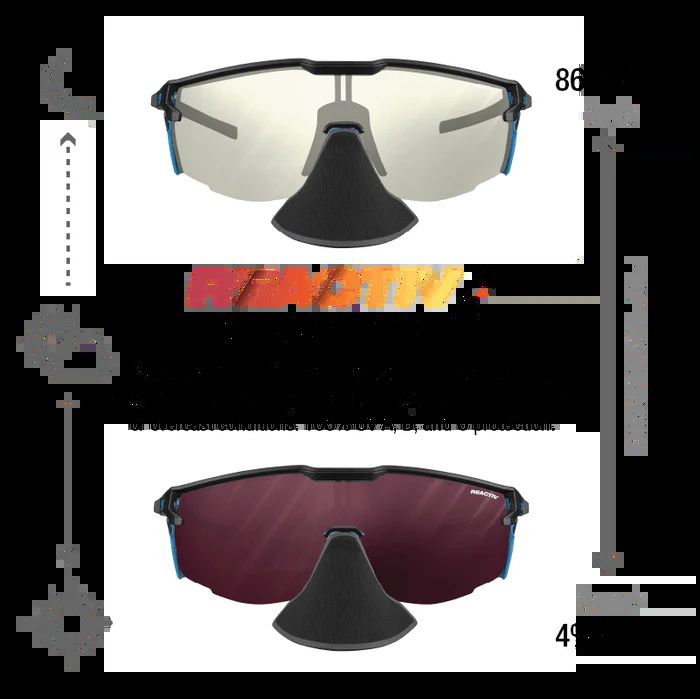 Julbo | Ultimate Cover - Black / Blue with REACTIV 0-4 High Contrast lens