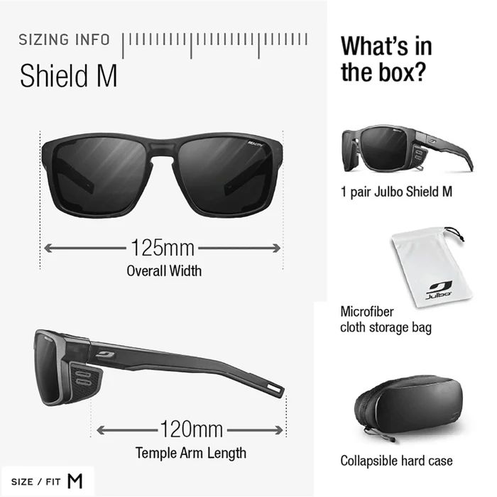 Julbo | Shield M - Black Transluscent / Neon Orange with REACTIV 2-4 Polarized lens