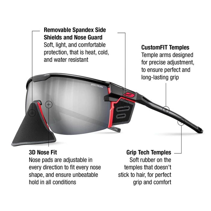 Julbo | Ultimate Cover - Black / Fluorescent Orange Matte with Spectron 4 lens