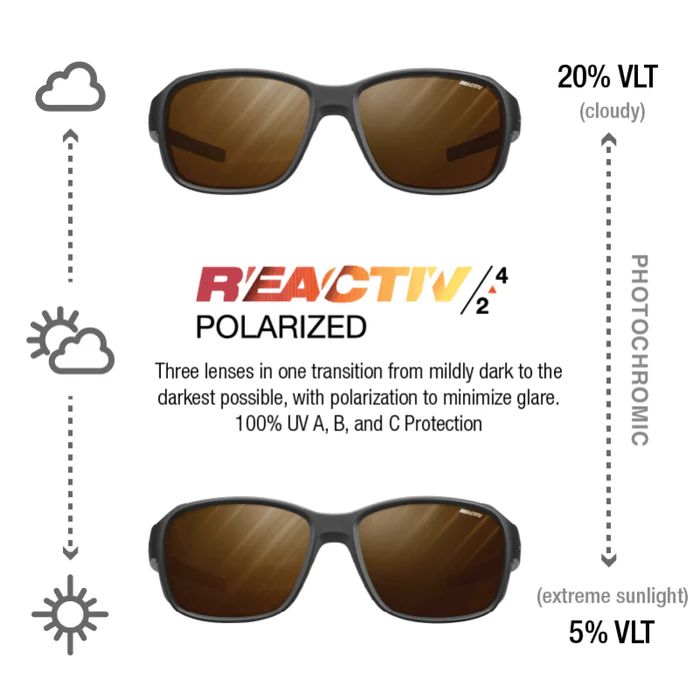 Julbo | Montebianco 2 - Black with REACTIV 2-4 Polarized lens
