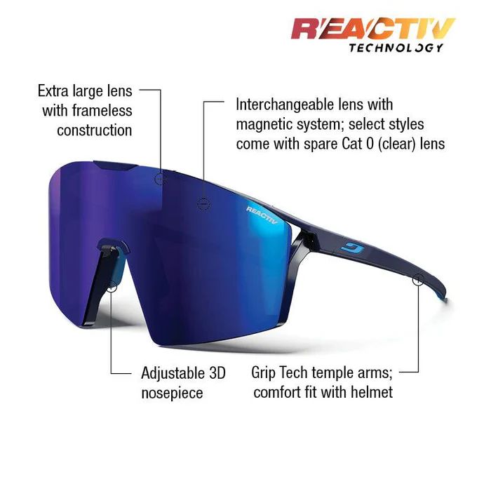 Julbo | Edge - Matte Blue / Blue with REACTIV 1-3 High Contrast lens