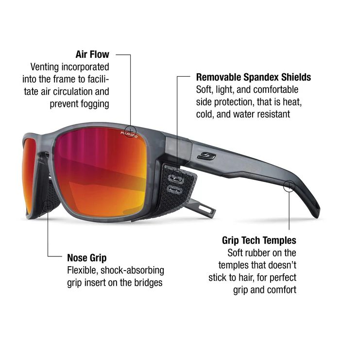 Julbo | Shield - Black Transluscent / Black with Spectron 3 Polarized Lens